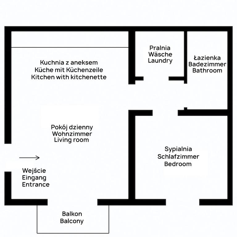 Plán poschodí v ubytovaní Przytulny Apartament Mickiewicza 14 4