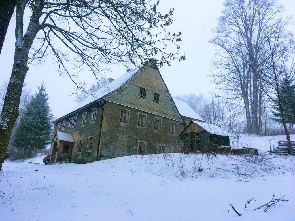 Kış mevsiminde Ski-Bike Oldhouse Vejprty