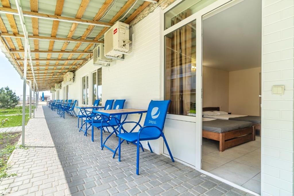 Balkón nebo terasa v ubytování Santorini Beach Hotel Koblevo