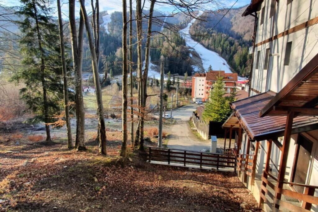 vista sul fiume dal lato di una casa di Sorica Studio - near the ski slopes ad Azuga