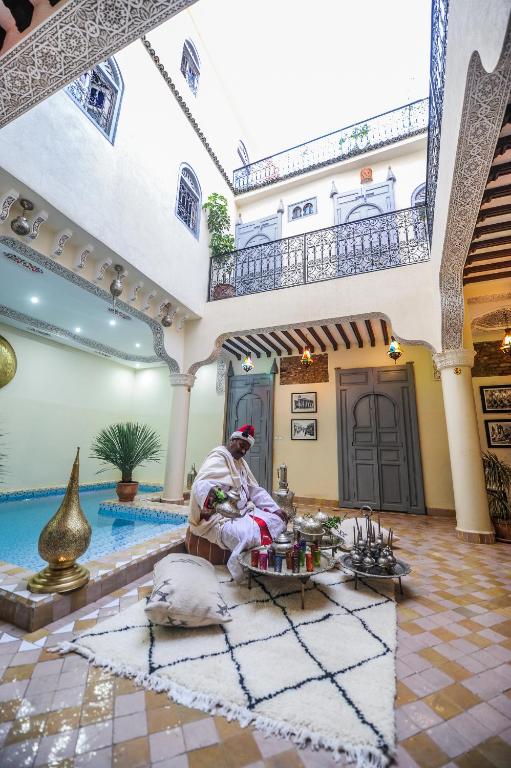 Balkón nebo terasa v ubytování Riad Milouda