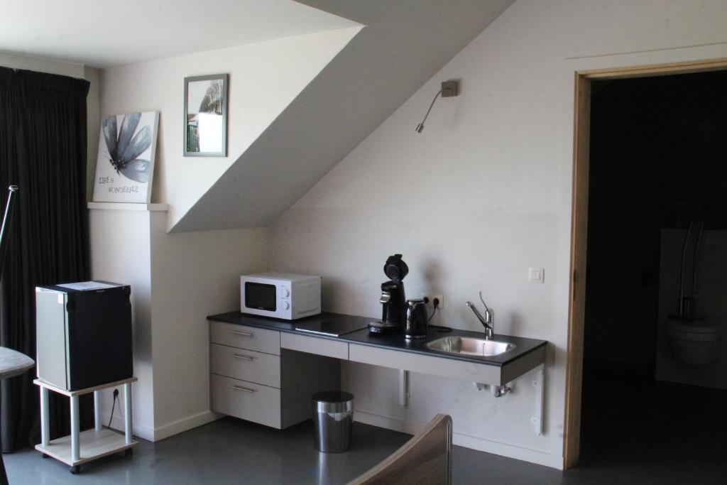 Kuchyň nebo kuchyňský kout v ubytování B&B Altijd Genieten