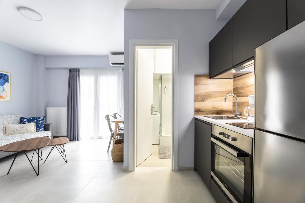 Kuchyň nebo kuchyňský kout v ubytování Art Central Suites