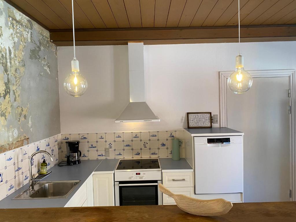 Kuchyň nebo kuchyňský kout v ubytování N1 Apartment in the heart of Højer