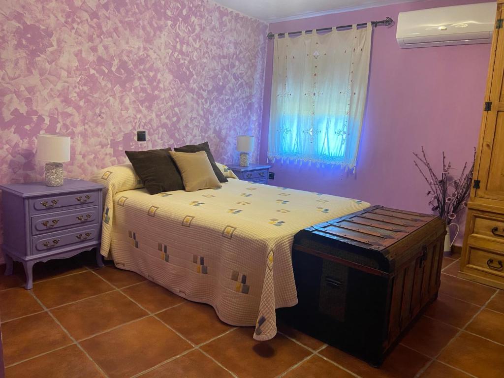 Postel nebo postele na pokoji v ubytování Casa Rural Las Huertas de Buendia