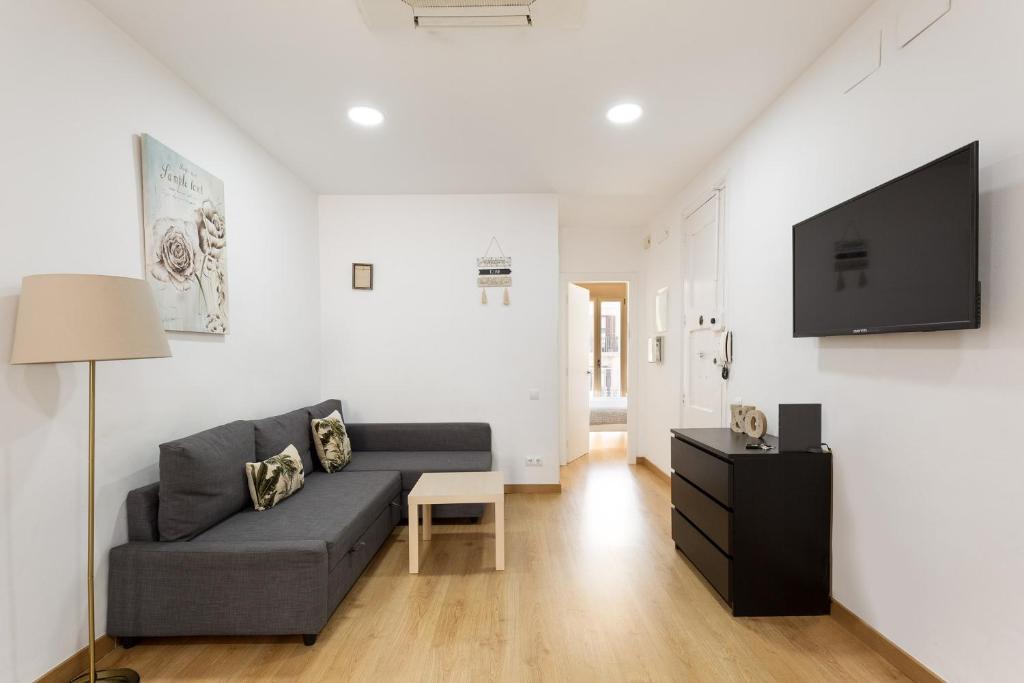 Televízia a/alebo spoločenská miestnosť v ubytovaní Stay U-nique Apartments Urgell