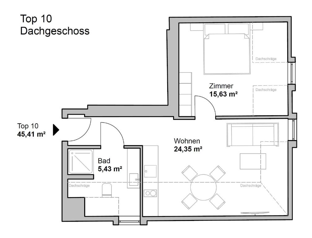 Půdorys ubytování Designer Boutique Apartments Graz Trauttmansdorffgasse