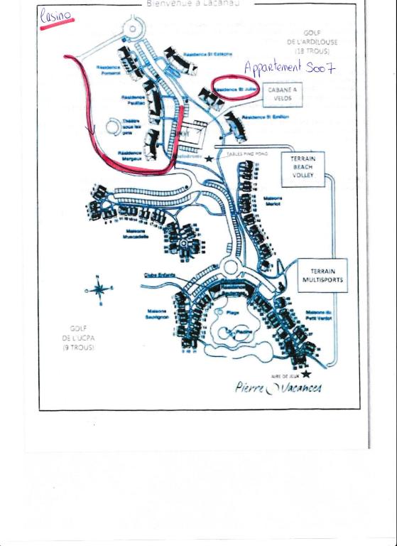 De plattegrond van Maisonnette mitoyenne 2 &eacute;toiles paisible piscine oc&eacute;an lac v&eacute;lo marche id&eacute;al pour tous