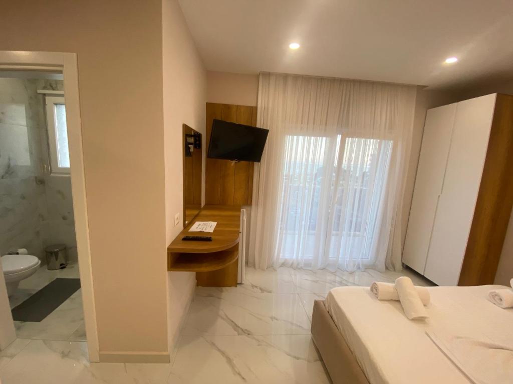 Koupelna v ubytování Hotel Margjokaj