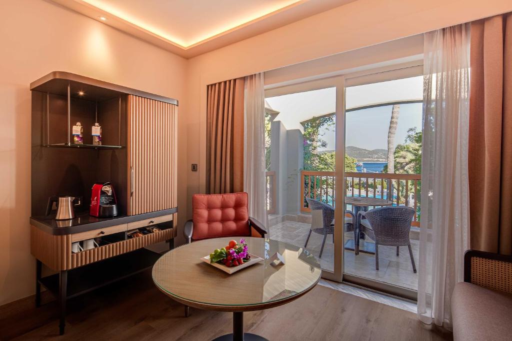 Posezení v ubytování Divan Bodrum Palmira