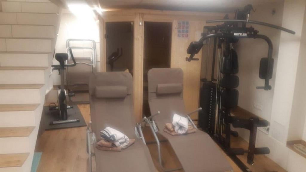 Fitness centrum a/nebo fitness zařízení v ubytování Pletz