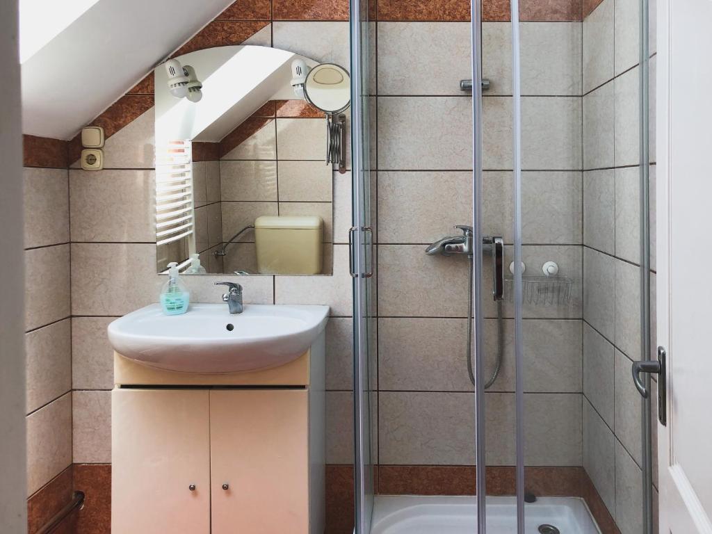 Koupelna v ubytování Diána Apartman Bogács