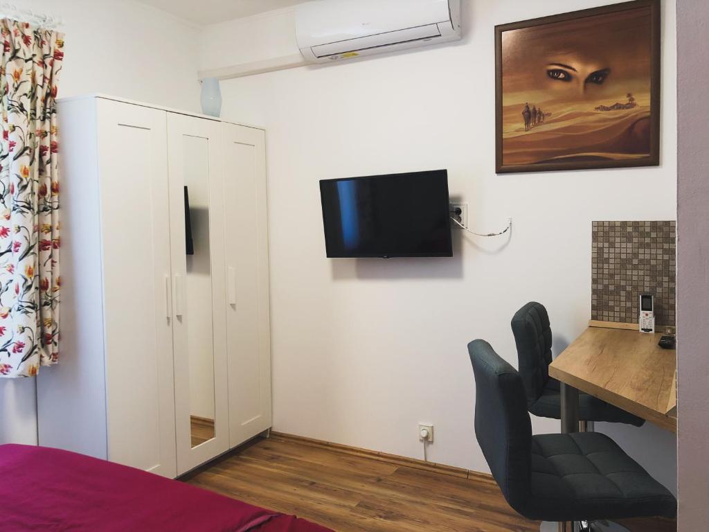 TV a/nebo společenská místnost v ubytování Diána Apartman Bogács