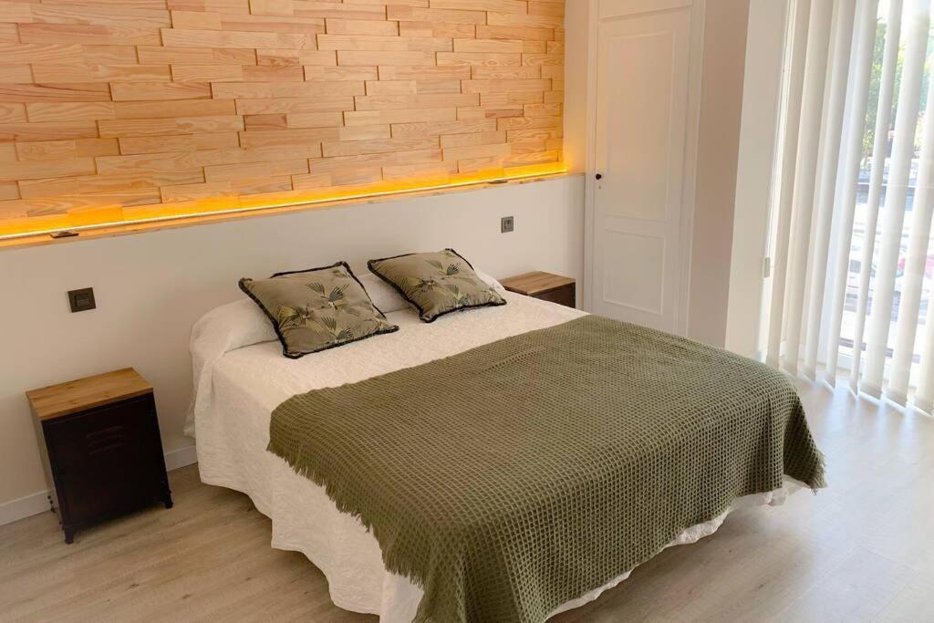 1 dormitorio con 1 cama con 2 almohadas en Sevilla Torneo PG Apartamentos, en Sevilla