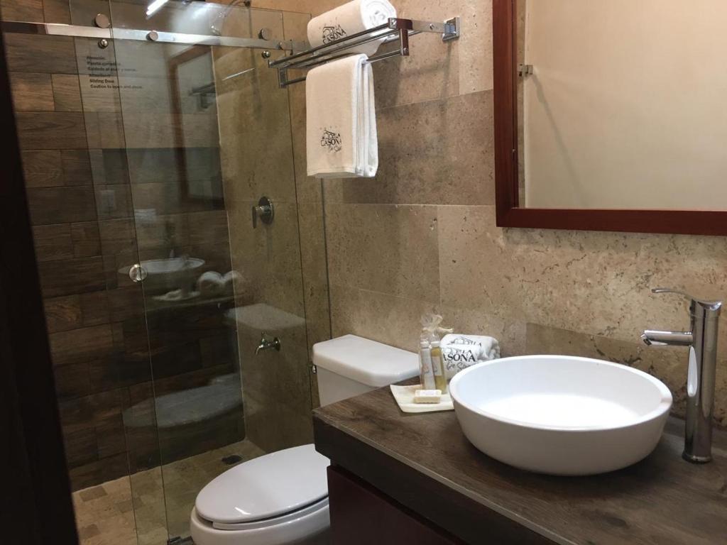 Koupelna v ubytování La Casona de Sisal Hotel