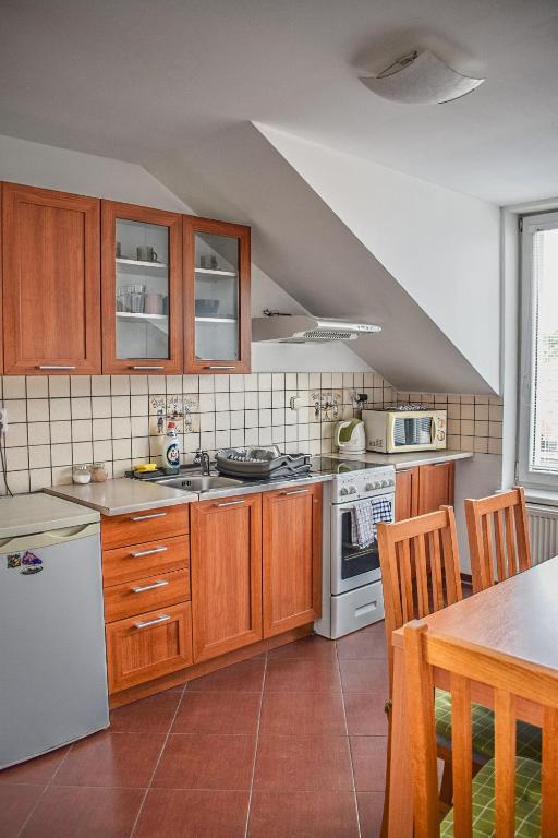 Kuchyň nebo kuchyňský kout v ubytování Apartments Albi