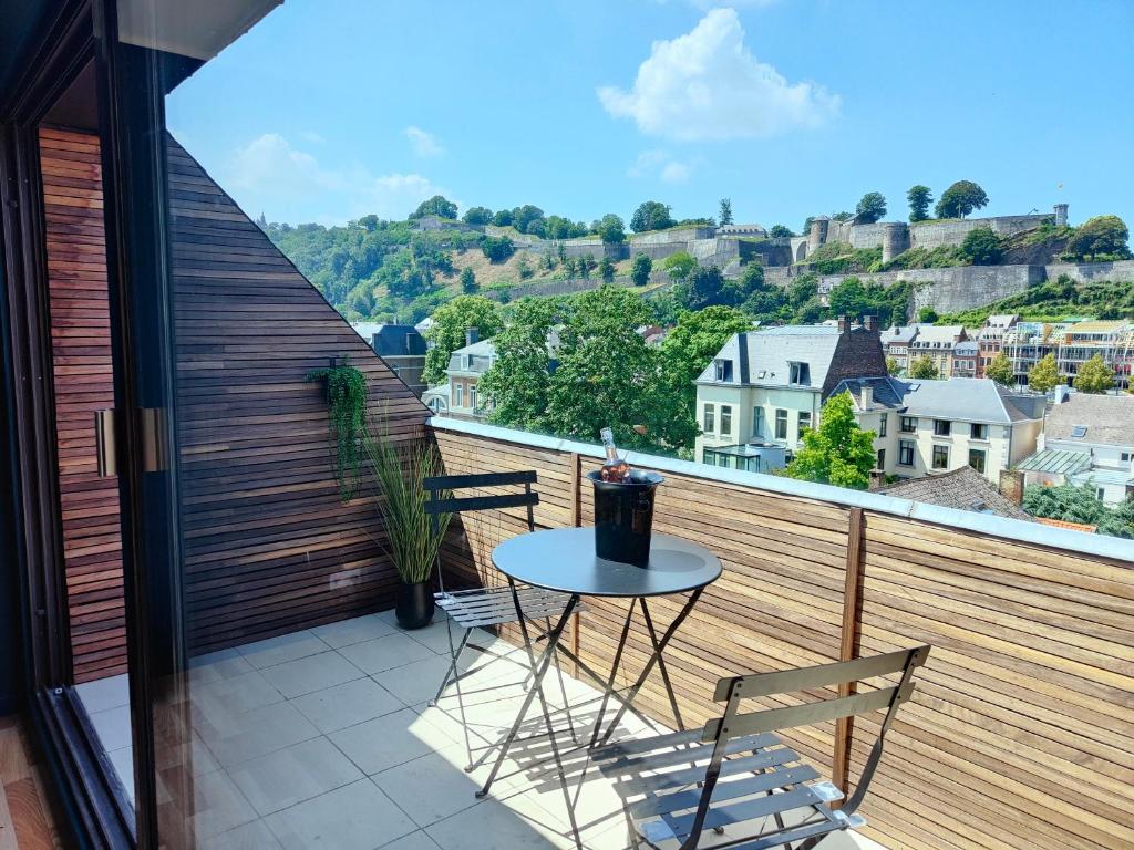 Balkón nebo terasa v ubytování Le duplex d'Albert logement d'exception à Namur