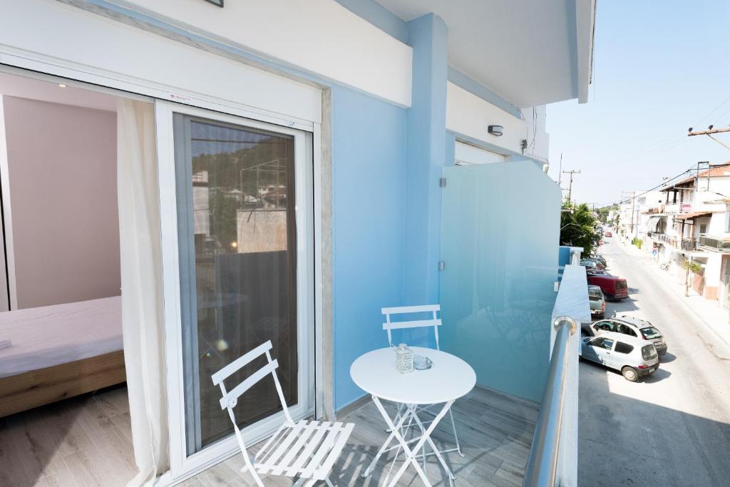 Balkón nebo terasa v ubytování Diamanti Apartments Downtown Limenas Thasos