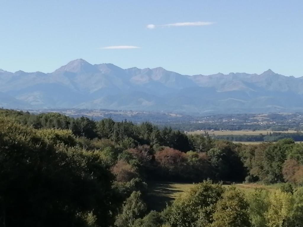 einen Blick auf die Berge in der Ferne in der Unterkunft Hello Pyrenees in Castelvieilh