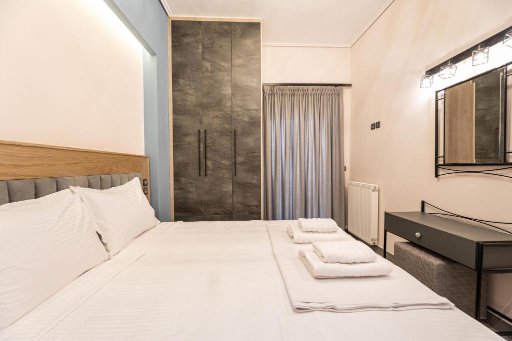 Posteľ alebo postele v izbe v ubytovaní Oikion Meteora Home 3