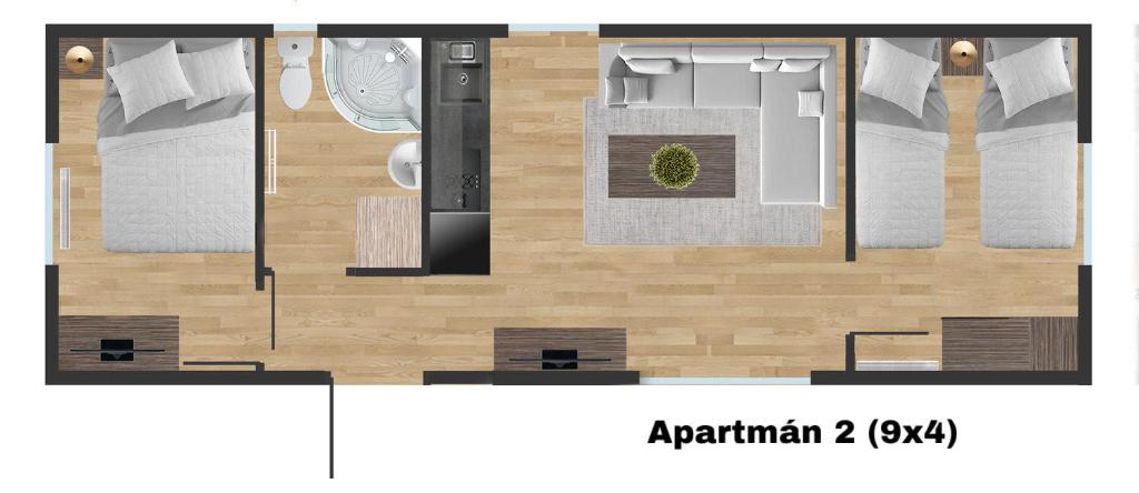 Půdorys ubytování Amis apartmán 2