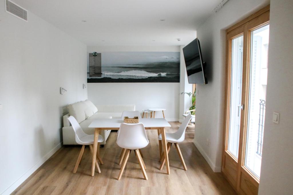 A television and/or entertainment centre at Apartamentos Mundaka Surf Camp