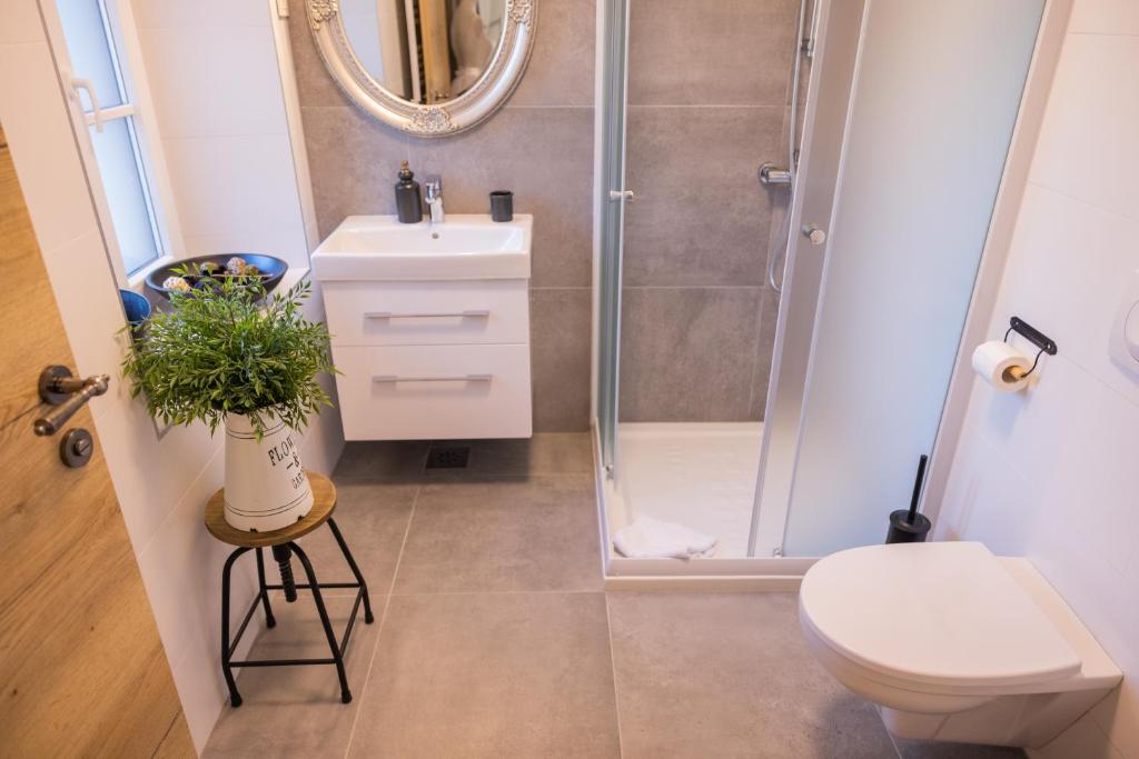 Koupelna v ubytování Villa Xaxat