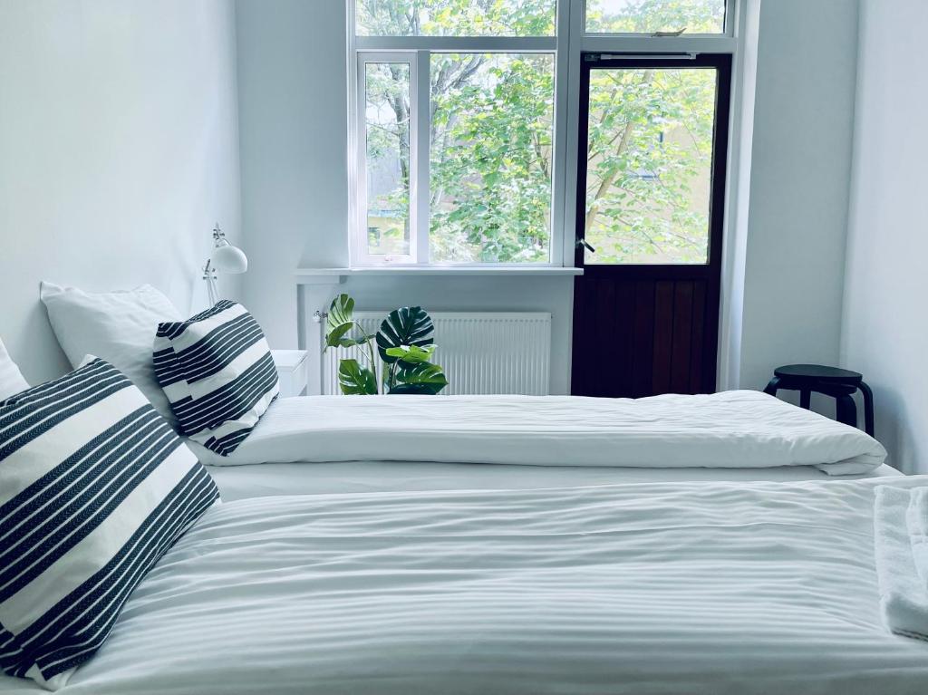 Postel nebo postele na pokoji v ubytování Day Dream Soleyjargata Rooms & Apartments