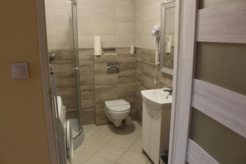Kúpeľňa v ubytovaní Restauracja Hotel Kassandra