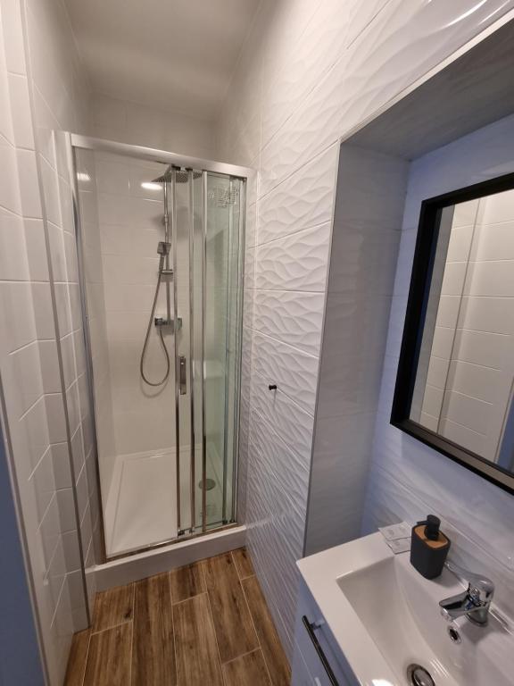 Kúpeľňa v ubytovaní Apartamenty Katowice Stawowa 5