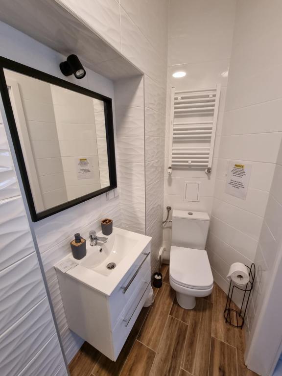 Kúpeľňa v ubytovaní Apartamenty Katowice Stawowa 5