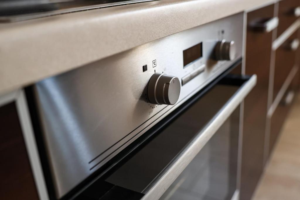 Kuchyň nebo kuchyňský kout v ubytování Szarvas apartman - Jakuzzis Vendégház Mány