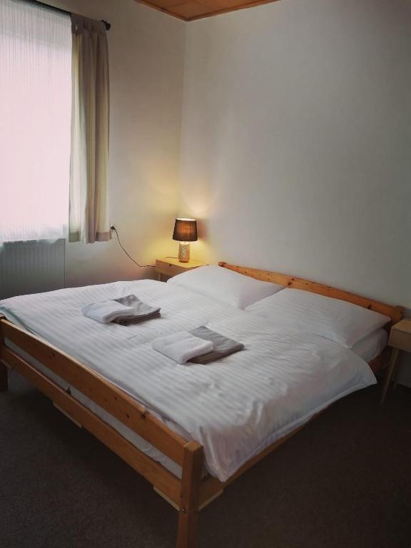 Postel nebo postele na pokoji v ubytování BOUDA MORAVA