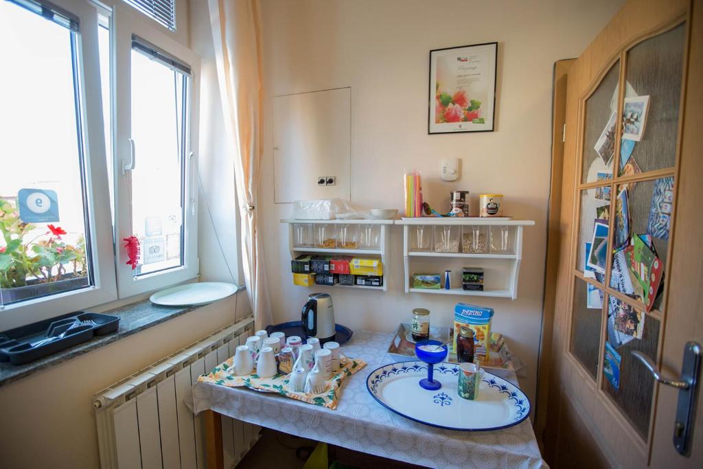 Kuchyň nebo kuchyňský kout v ubytování Hostel Sonce
