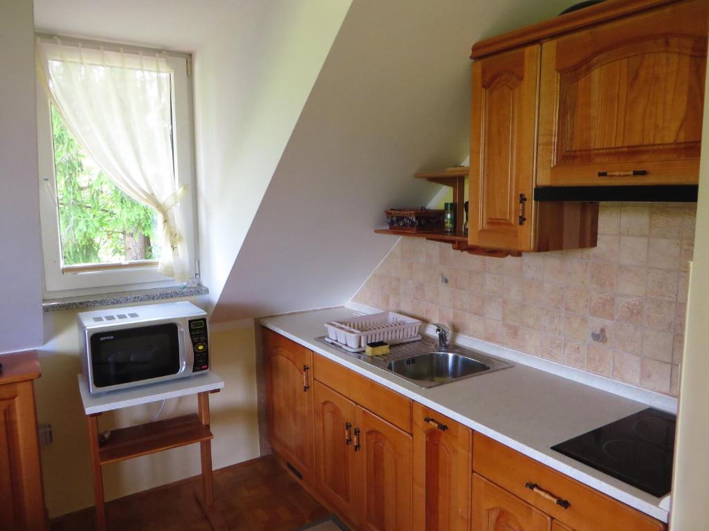 Kuchyň nebo kuchyňský kout v ubytování Country House Apat