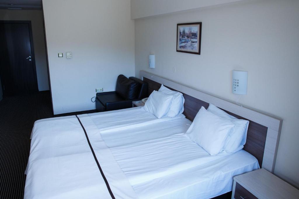 Postel nebo postele na pokoji v ubytování Spa Hotel Kleptuza