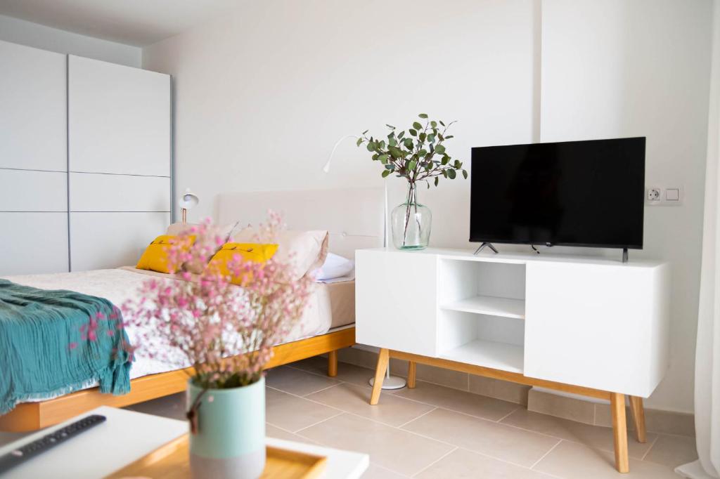 TV a/nebo společenská místnost v ubytování Over Open Sea Apartment