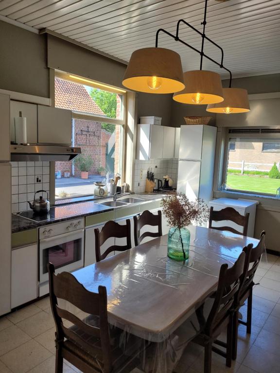 Kuchyň nebo kuchyňský kout v ubytování vakantiewoning hoeve 'd oude scheure