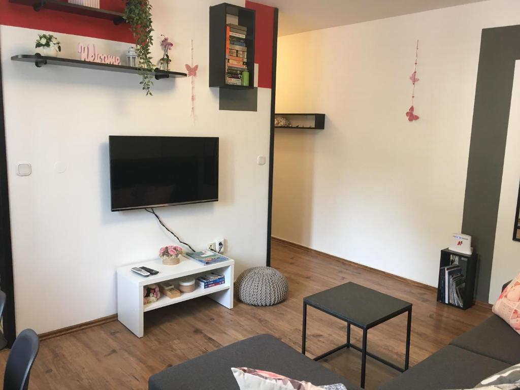 Televízia a/alebo spoločenská miestnosť v ubytovaní Apartment Panarea