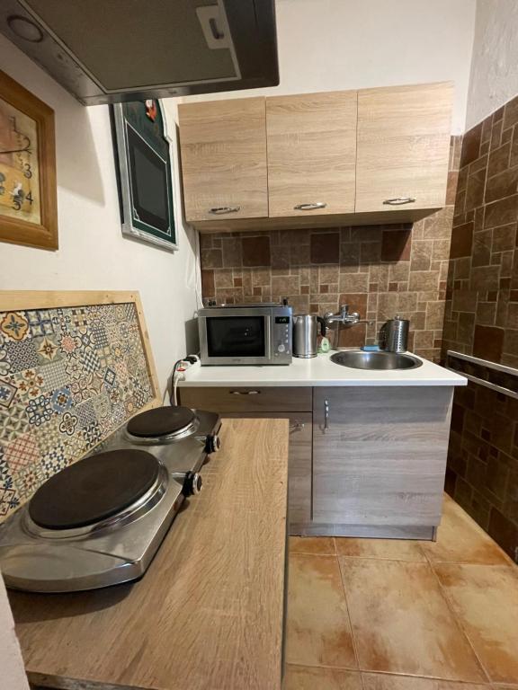 Kuchyň nebo kuchyňský kout v ubytování Studio Colonial