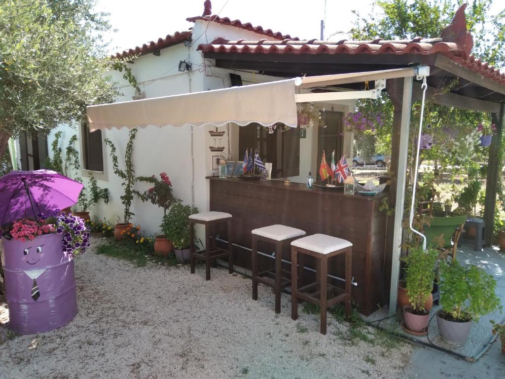 Zahrada ubytování KILLINI COTTAGE STUDIO the small cyclades