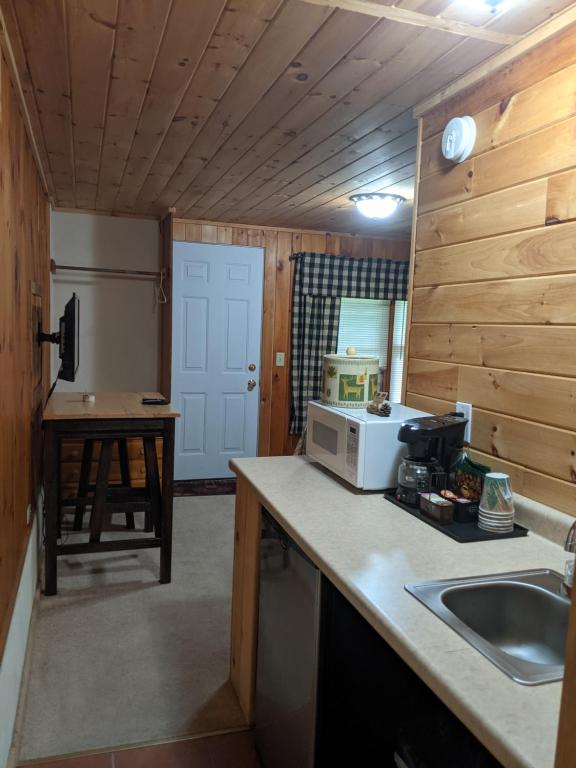Kuchyň nebo kuchyňský kout v ubytování Adirondack Diamond Point Lodge