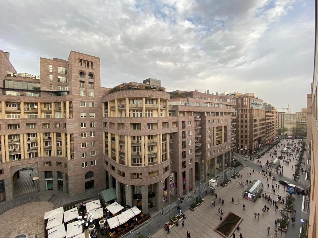 an overhead view of a city with tall buildings at Northern Avenue, 3 bedrooms Luxury, Modern apartment HH842 in Yerevan