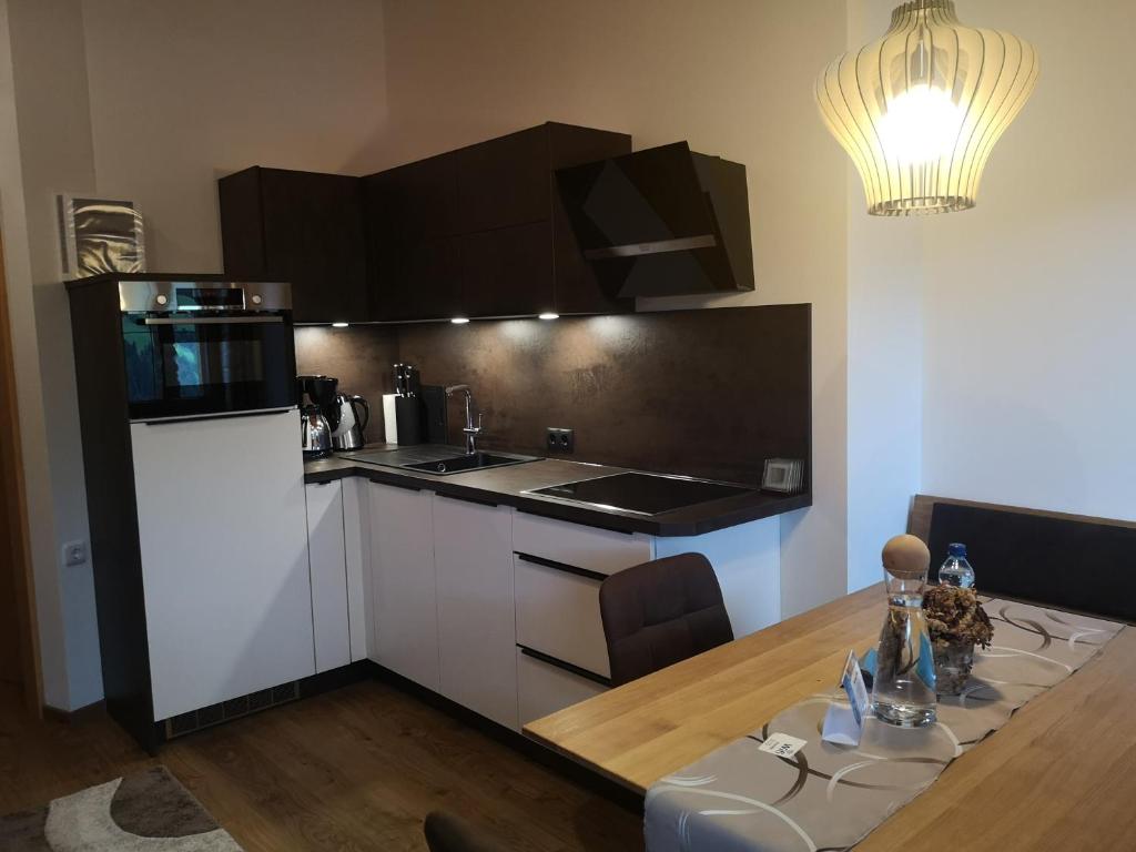 Kuchyň nebo kuchyňský kout v ubytování Haus Kristall