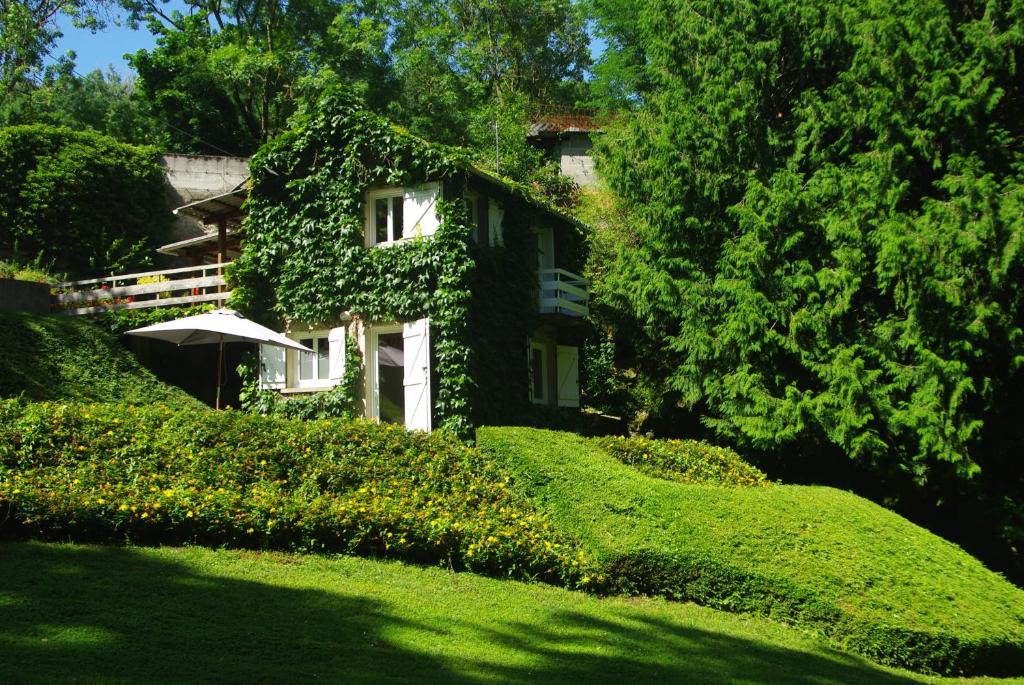 una casa ricoperta di edera su una verde collina di CLASSIC DRIVER HOME 2 a Royat