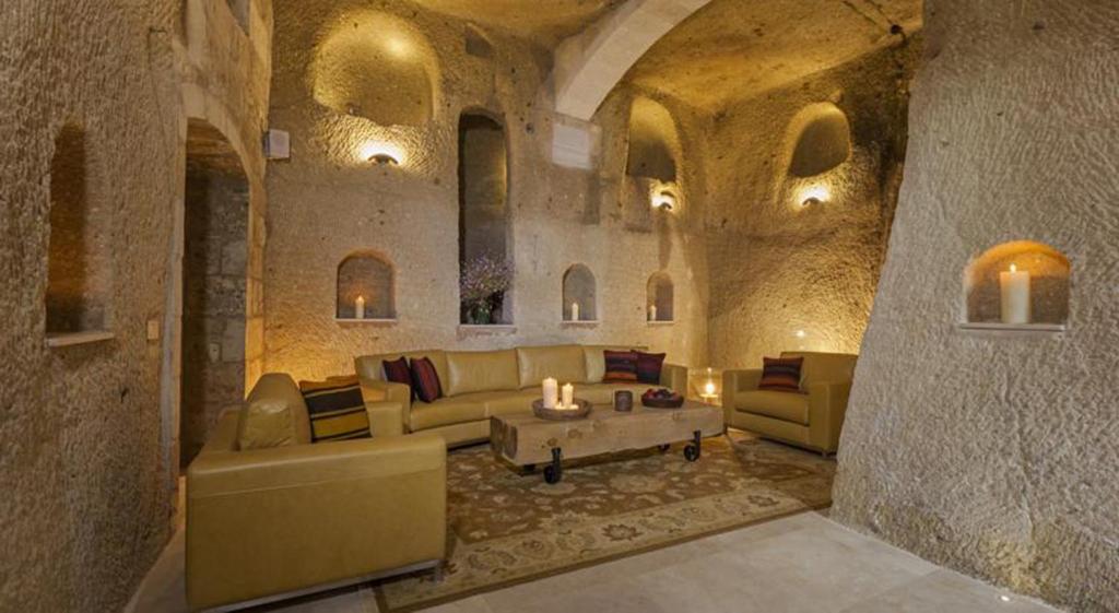 Posezení v ubytování Exedra Cappadocia