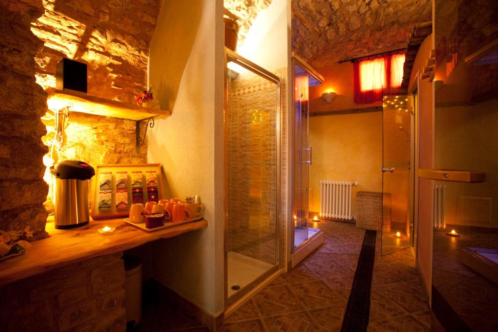 Koupelna v ubytování Hotel Castello