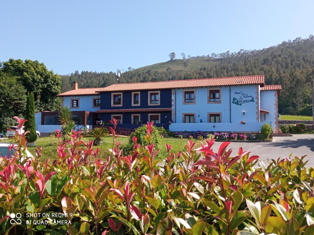 un edificio con un arbusto delante de él en Hotel el Rincon de Yaxu, en Vidiago