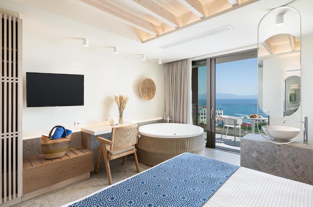 Μια τηλεόραση ή/και κέντρο ψυχαγωγίας στο Romantica Apartments