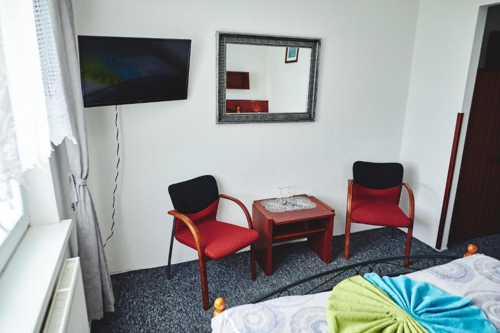 Televiisor ja/või meelelahutuskeskus majutusasutuses Motel Tošanovice